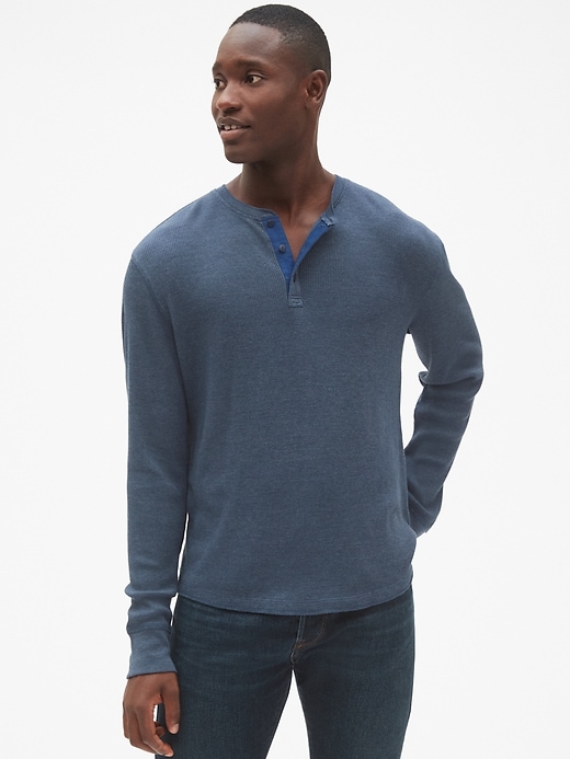 View large product image 1 of 1. Long Sleeve Thermal Henley