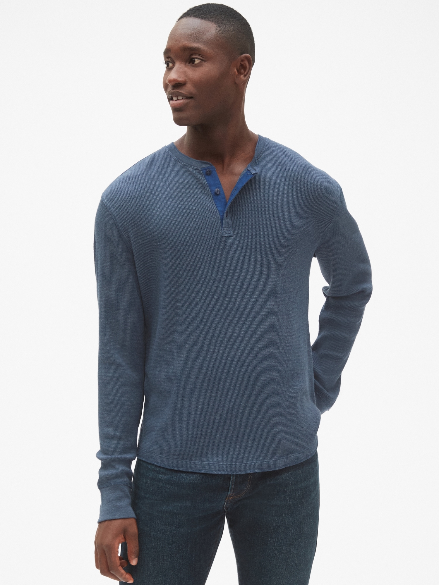 Long Sleeve Thermal Henley Gap