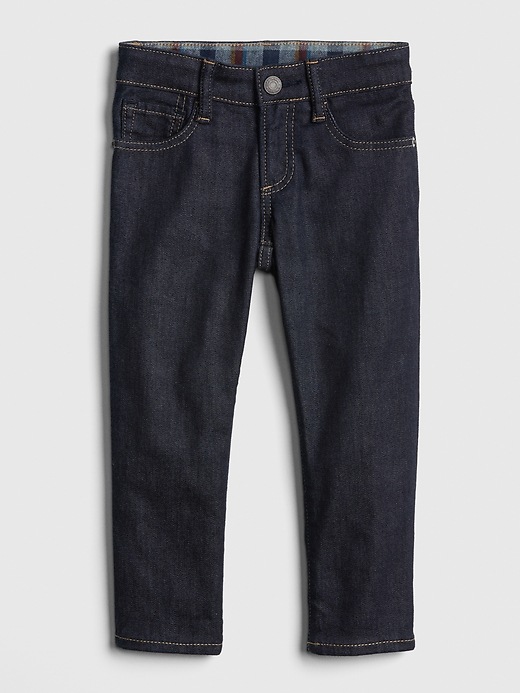 Image number 3 showing, Superdenim Plaid-Brushed Slim Jeans with Defendo