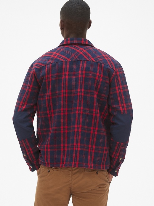 Image number 2 showing, Sherpa-Lined Plaid Shirt Jacket