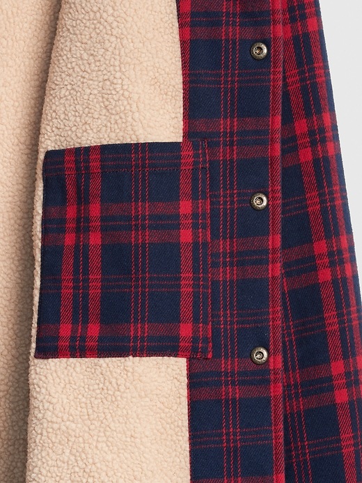 Image number 7 showing, Sherpa-Lined Plaid Shirt Jacket