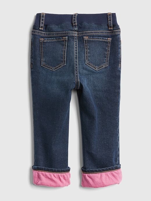 Image number 2 showing, Toddler Lined Straight Jeans with Defendo
