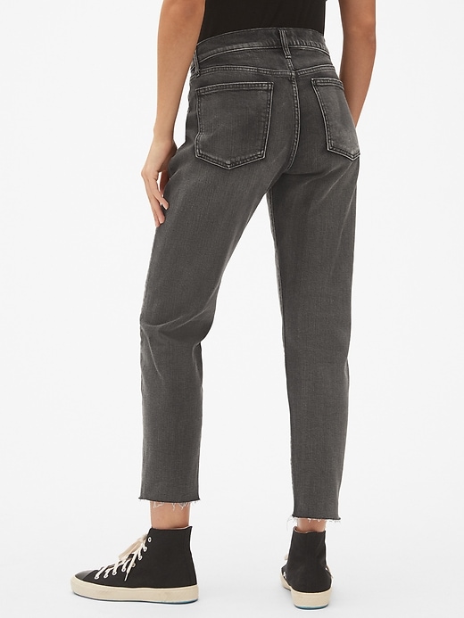 Image number 2 showing, High Rise Girlfriend Jeans with Raw Hem