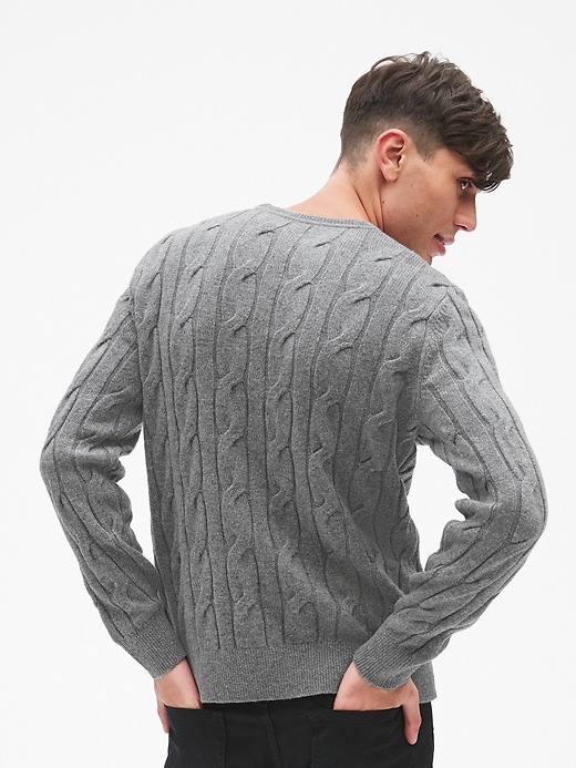 Image number 2 showing, Wool Cable-Knit Pullover Sweater