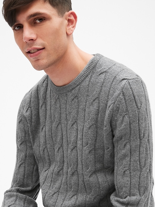Image number 5 showing, Wool Cable-Knit Pullover Sweater
