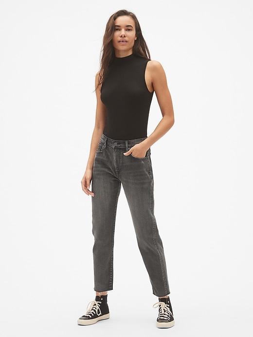 Image number 3 showing, High Rise Girlfriend Jeans with Raw Hem