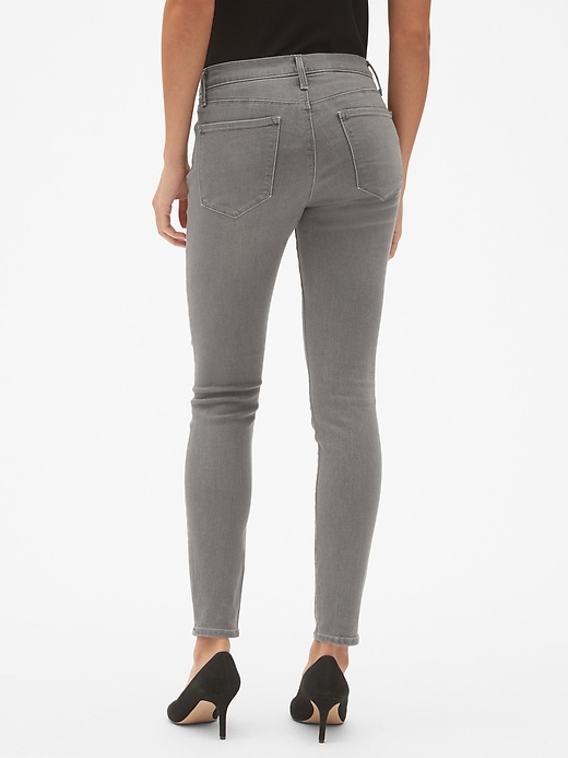 2 of 8 showing, with the color (Color) Clean Grey of product Mid Rise True Skinny Jeans in Infinity Stretch