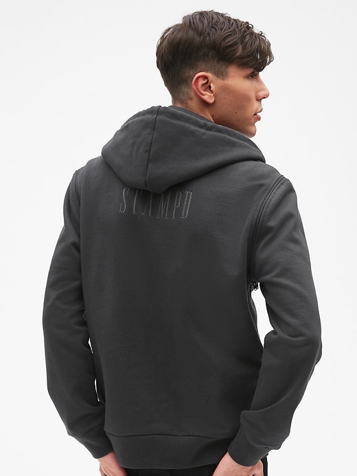 Image number 2 showing, Gap + GQ STAMPD Logo Convertible Pullover Hoodie