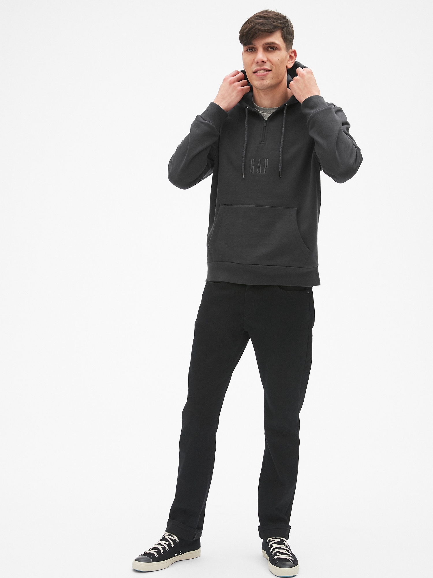 Gap + GQ STAMPD Logo Convertible Pullover Hoodie | Gap