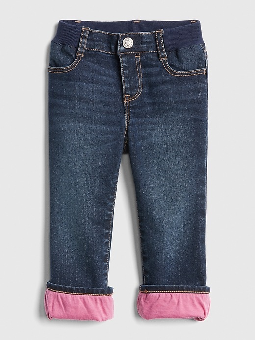 Image number 1 showing, Toddler Lined Straight Jeans with Defendo