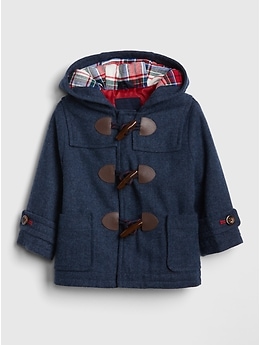 Baby Herringbone Hoodie Duffle Coat Gap