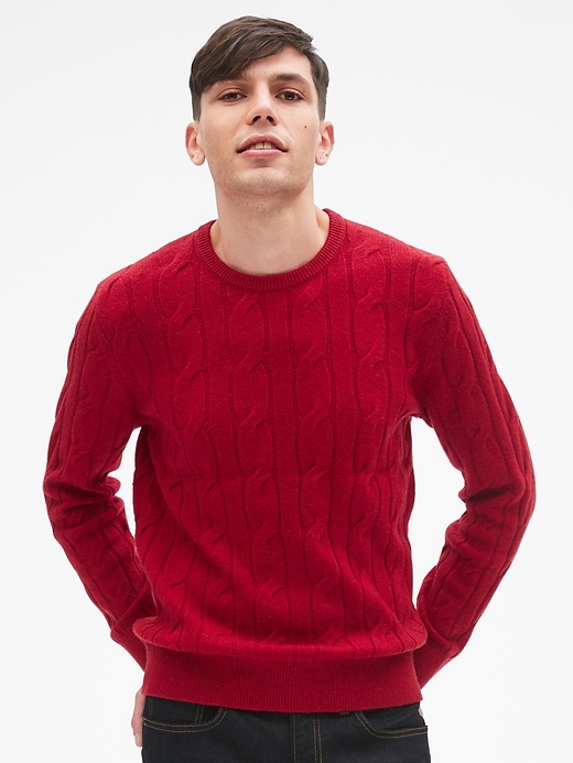 Image number 8 showing, Wool Cable-Knit Pullover Sweater