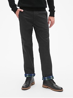 gap flannel lined khakis