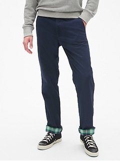 gap flannel lined khakis