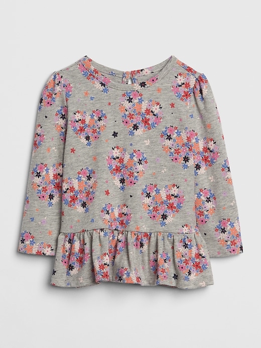 Image number 1 showing, Floral Peplum T-Shirt