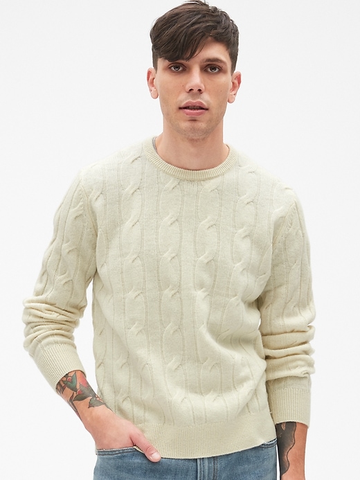 Image number 9 showing, Wool Cable-Knit Pullover Sweater