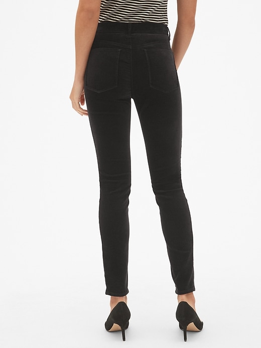 2 of 8 showing, with the color true black of product High Rise True Skinny Ankle Jeans in Velvet