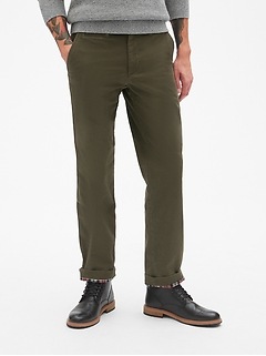 gap flannel lined khakis
