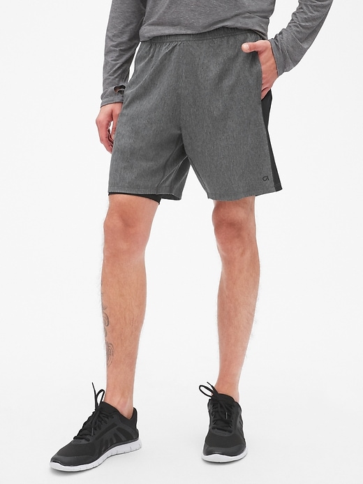1 of 8 showing, with the color medium grey heather of product GapFit 7" Shorts