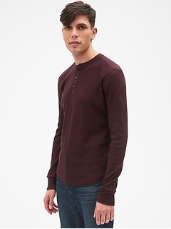 Long Sleeve Waffle Knit Henley Long Sleeve Waffle Knit Henley
