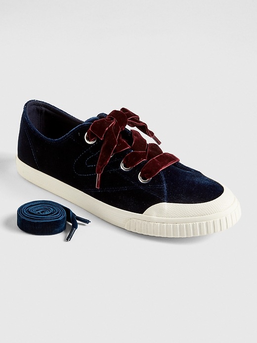 Image number 1 showing, Gap &#124 Tretorn&#174 Marley Velvet Lace-Up Sneakers