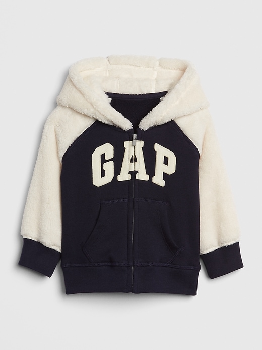 Logo Sherpa Hoodie Sweatshirt Gap