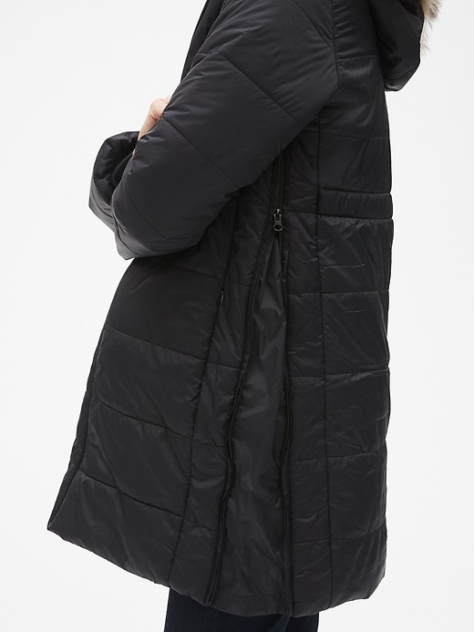 Image number 6 showing, Maternity Longline Hooded Puffer Jacket