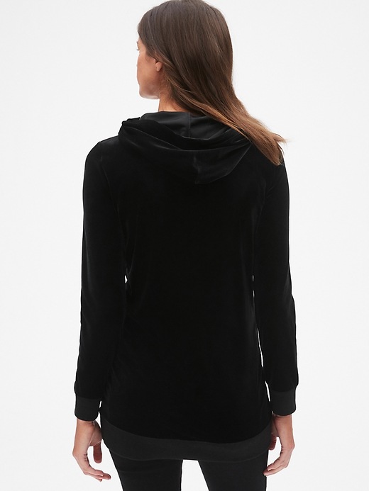 Image number 2 showing, Maternity Velvet Pullover Hoodie