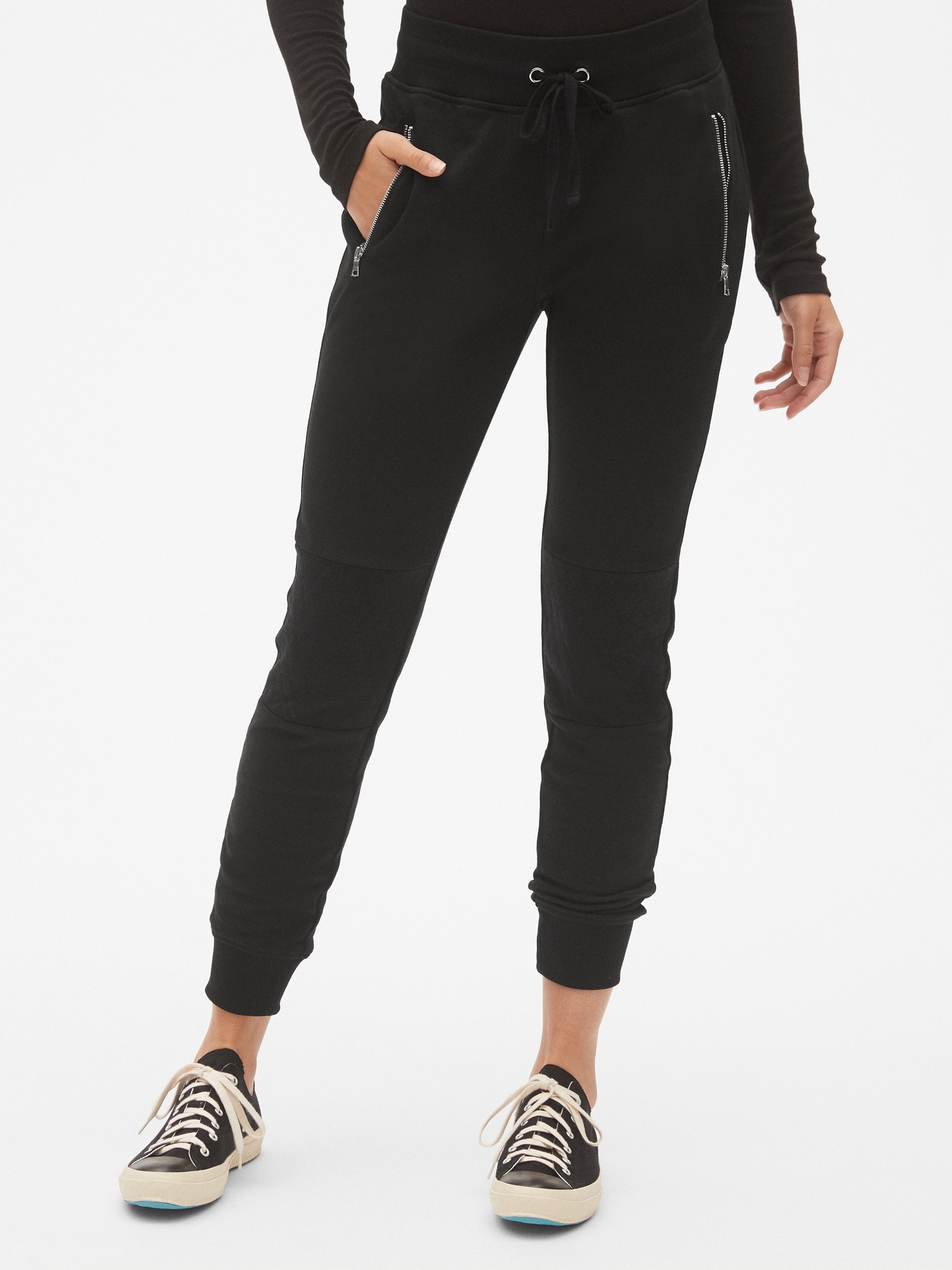 Quilted Moto Joggers in French Terry Gap