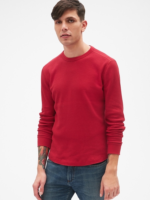 View large product image 1 of 1. Long Sleeve Classic T-Shirt in Waffle Knit