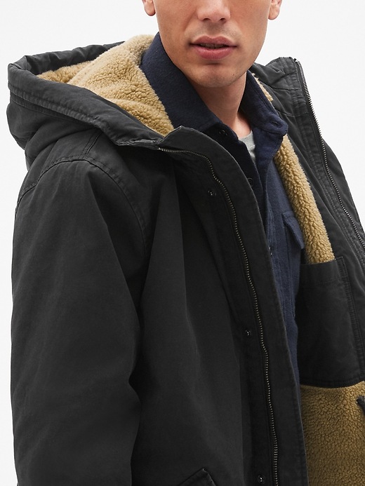 Sherpa-Lined Fishtail Parka | Gap