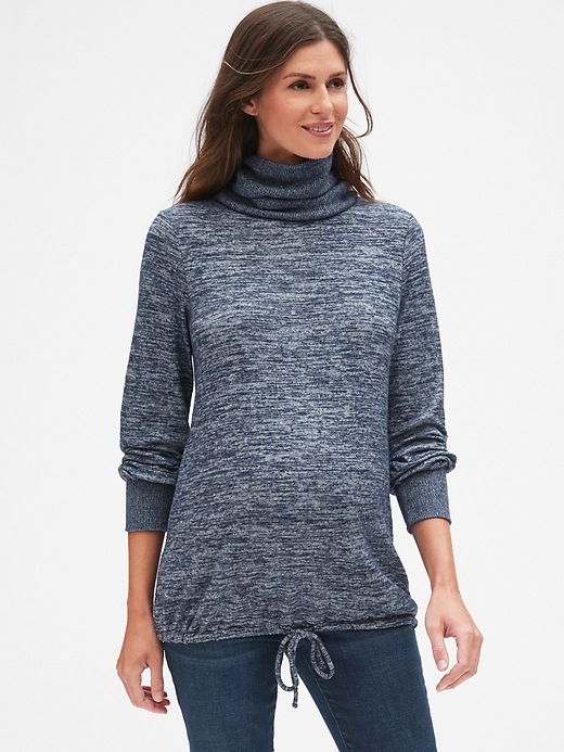 Image number 1 showing, Maternity Softspun Long Sleeve Cowl Neck Top