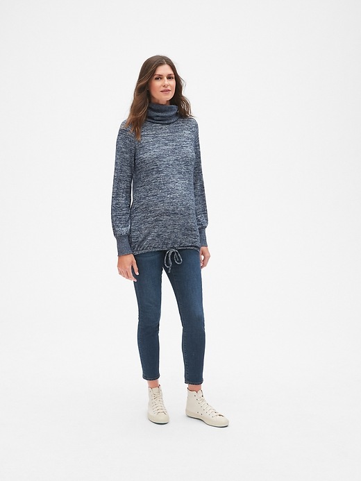 Image number 3 showing, Maternity Softspun Long Sleeve Cowl Neck Top