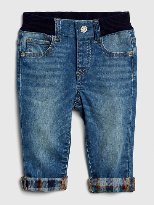 Image number 1 showing, Flannel-Lined Slim Jeans