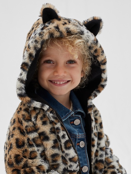 Image number 4 showing, Leopard Faux-Fur Coat