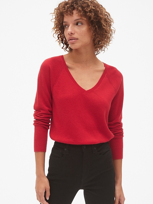 View large product image 1 of 1. True Soft V-Neck Pullover Sweater