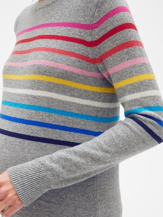Image number 4 showing, Maternity Crazy Stripe Crewneck Pullover Sweater Tunic