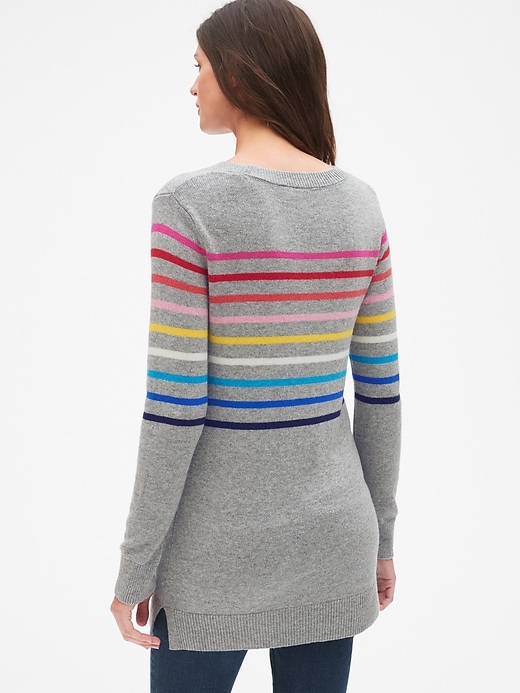 Image number 2 showing, Maternity Crazy Stripe Crewneck Pullover Sweater Tunic