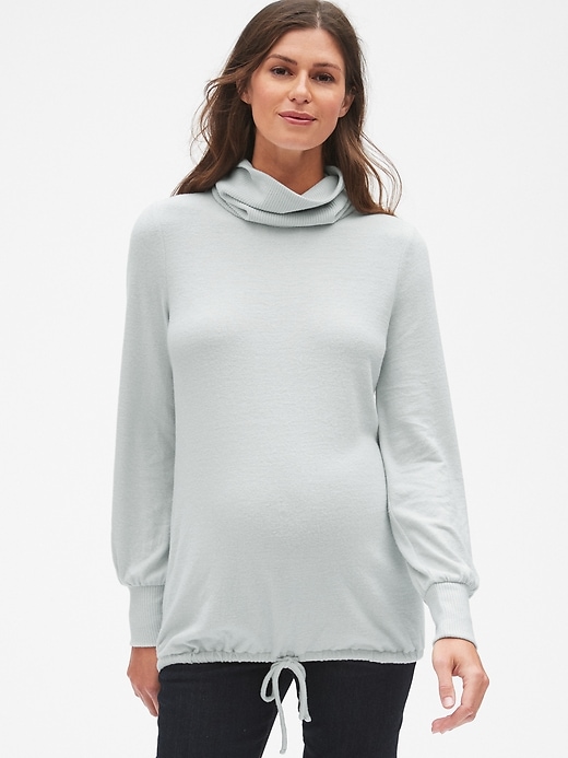 Image number 5 showing, Maternity Softspun Long Sleeve Cowl Neck Top