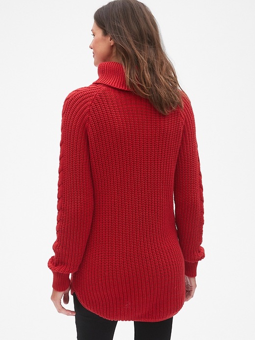 Image number 2 showing, Maternity Cable-Knit Turtleneck Pullover Sweater