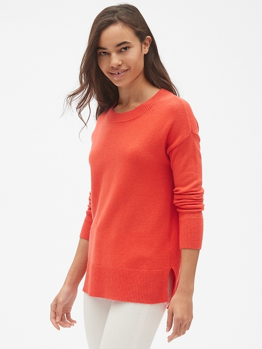 View large product image 1 of 1. Crewneck Pullover Sweater Tunic