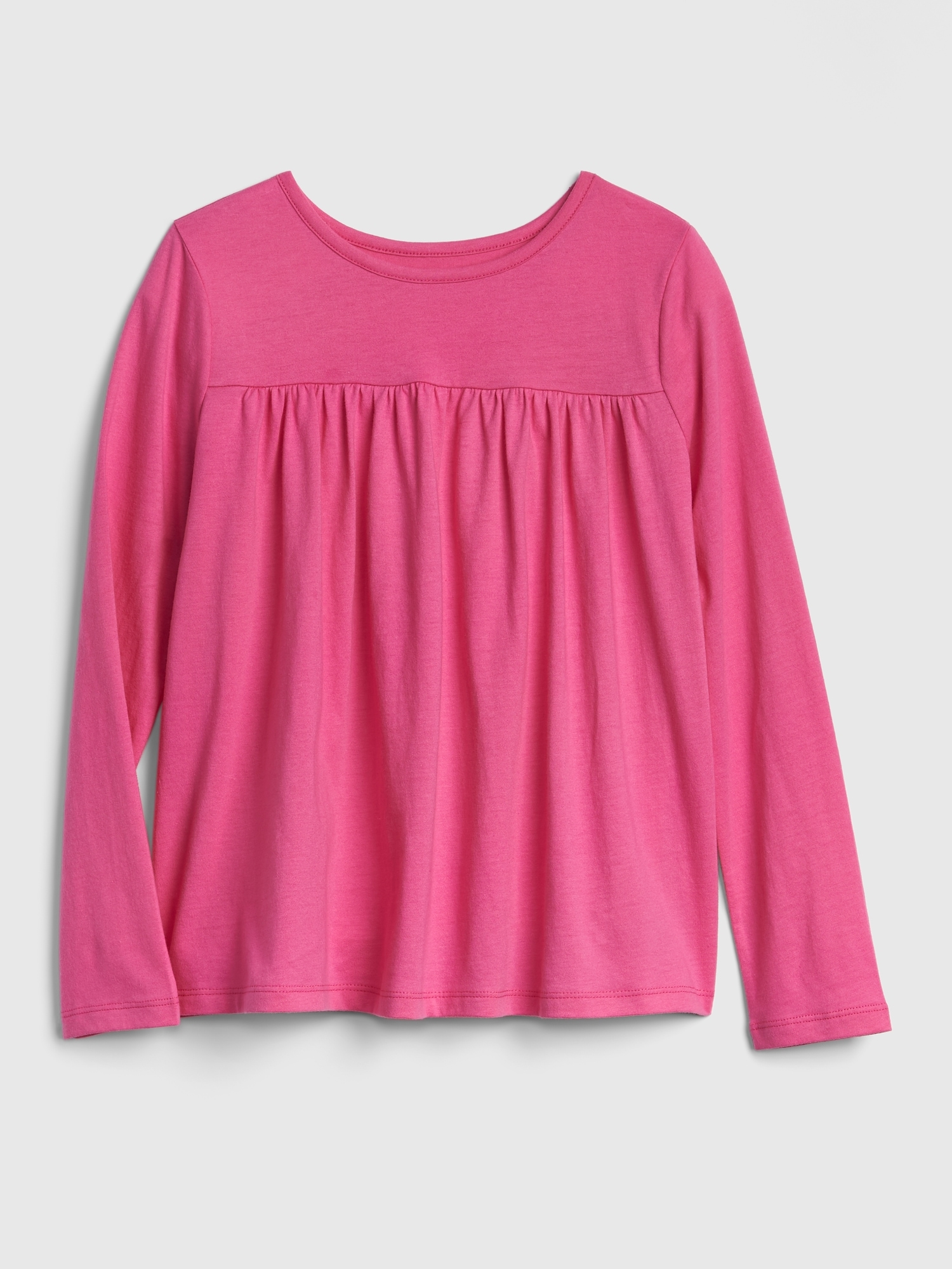 Kids ShirredYoke Long Sleeve TShirt Gap