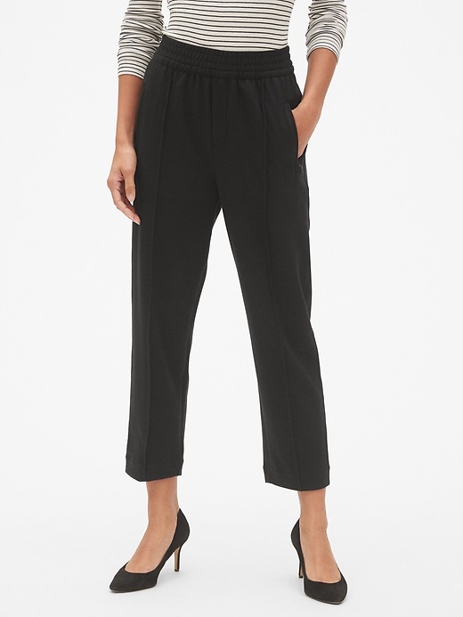 View large product image 1 of 1. Straight Crop Pants in Brushed Ponte