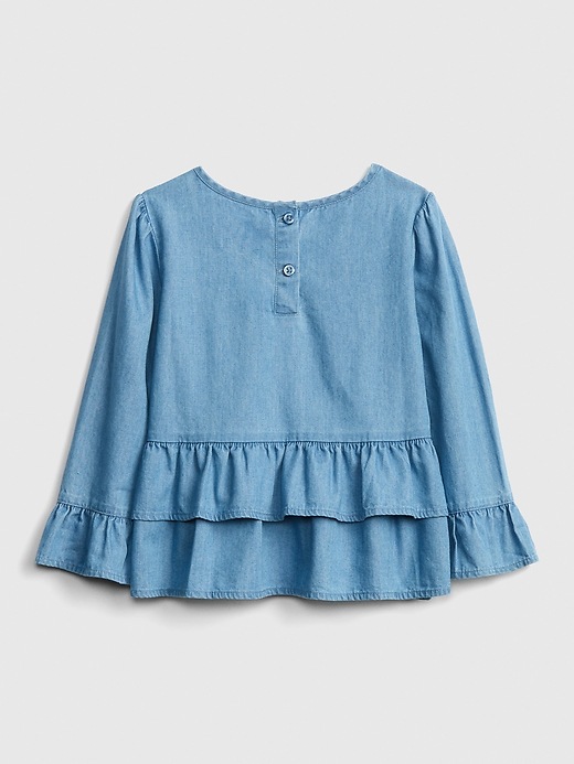 Image number 2 showing, Chambray Ruffle Top