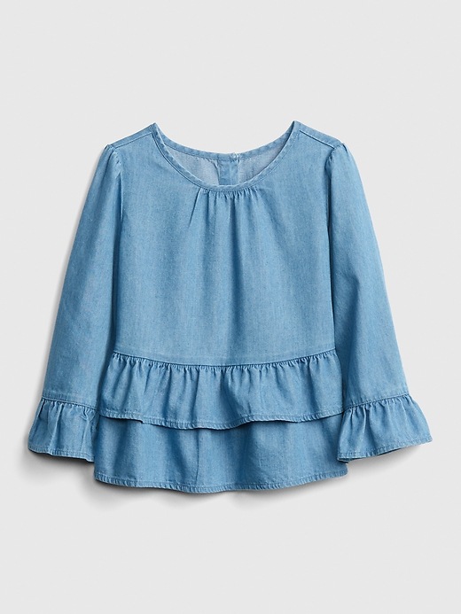 Image number 1 showing, Chambray Ruffle Top
