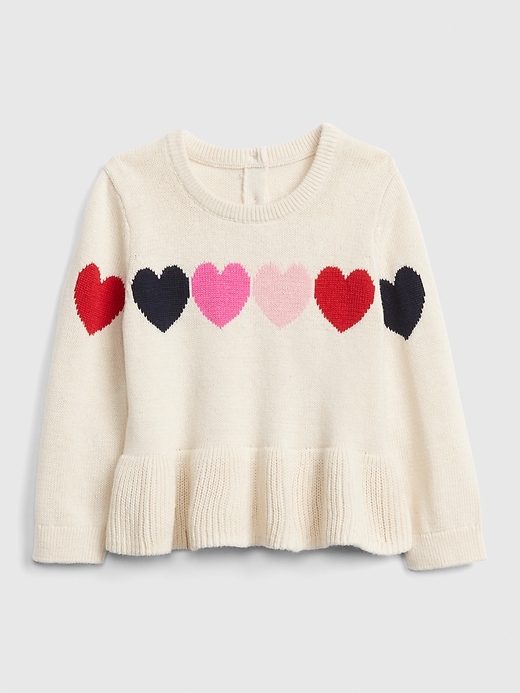 Image number 1 showing, Heart Peplum Sweater