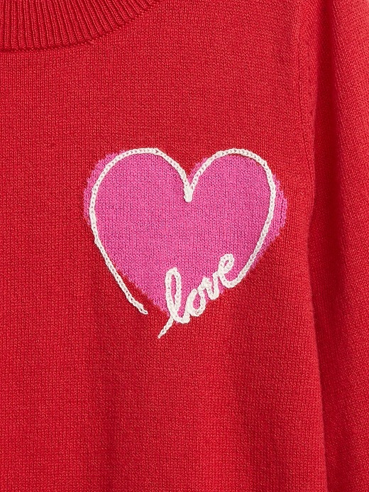 Image number 3 showing, Toddler Embroidered Heart Tunic Sweater