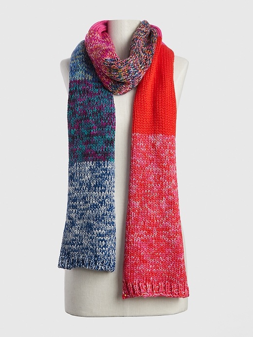 2 of 8 showing, with the color multi of product Marled Colorblock Scarf