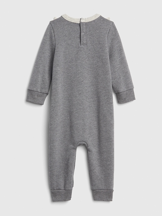 2 of 8 showing, with the color heather gray of product Baby Critter Faux-Fur One-Piece
