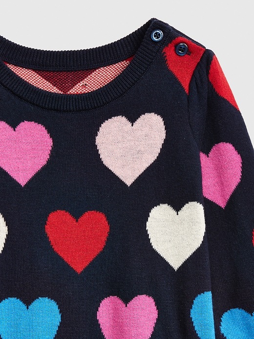 Image number 3 showing, Baby Heart Sweater One-Piece
